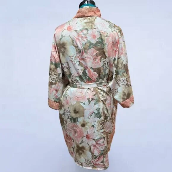 La Vie En Rose Textured Satin Robe - Size Small - Picture 3 of 6